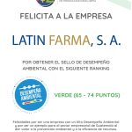 Felicidades A Latin Farma Por Obtener El Sello De Desempeño Ambiental Con El Ranking Verde